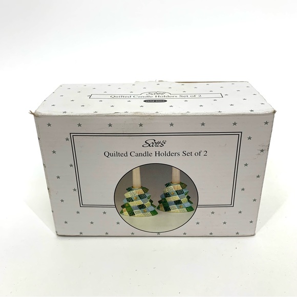 Vintage Scott’s Christmas Tree Hand Painted Ceramic Candle Stick Holderers - Picture 2 of 16